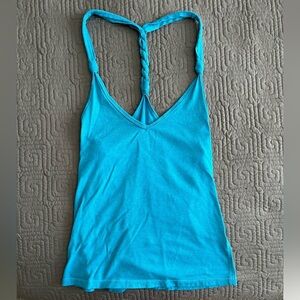 Gilly Hicks Turquoise Tank Top with Braided Straps